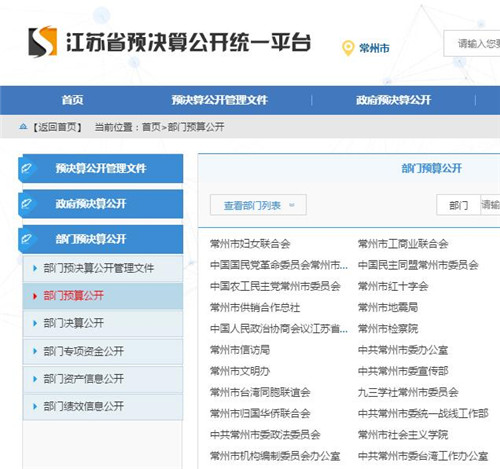 江苏省预决算公开统一平台 江苏省预决算公开统一平台