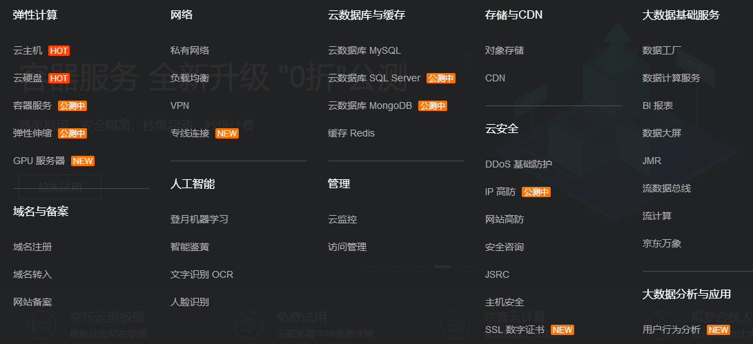 京东云的产品